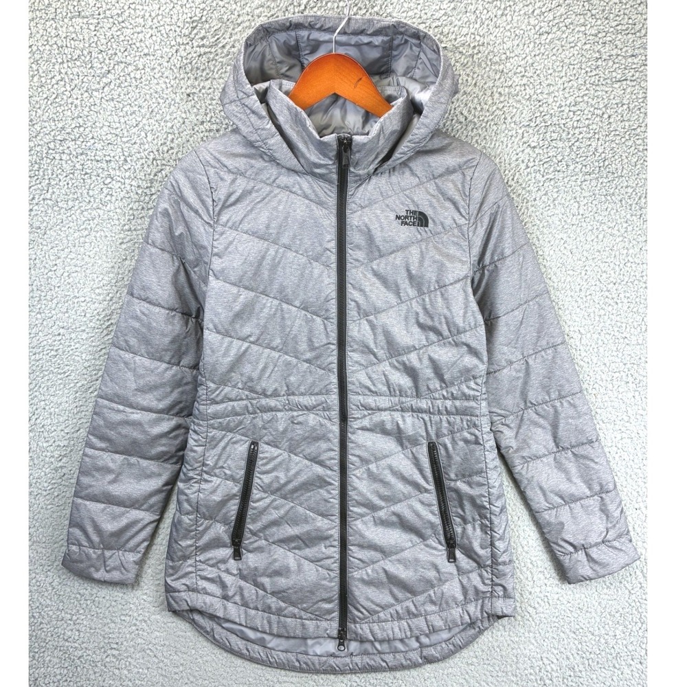 The North Face Tamburello Parka Jacket Womens S Gray Quilted Hooded Outdoor